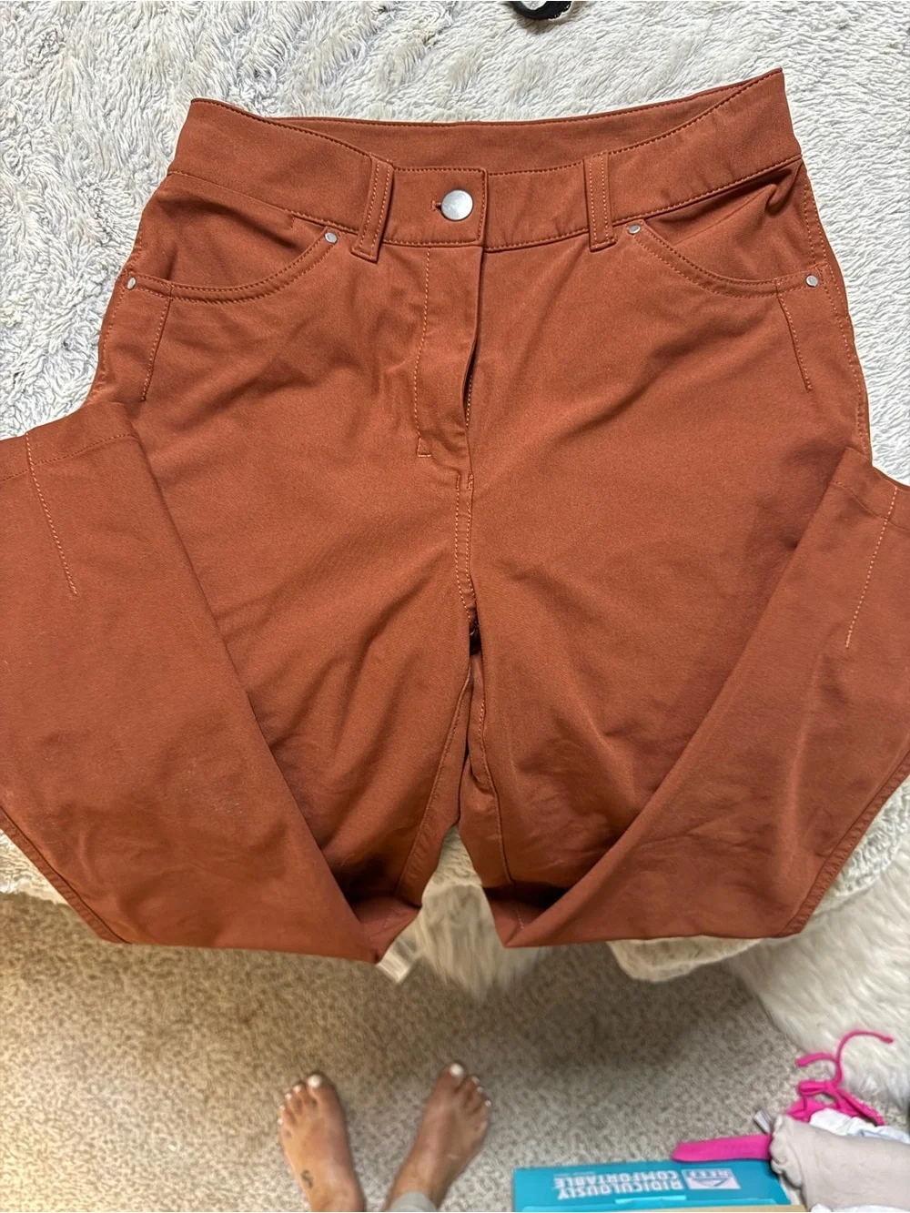 lululemon athletica City Sleek 5 pocket Straight-Leg Pants in terracotta